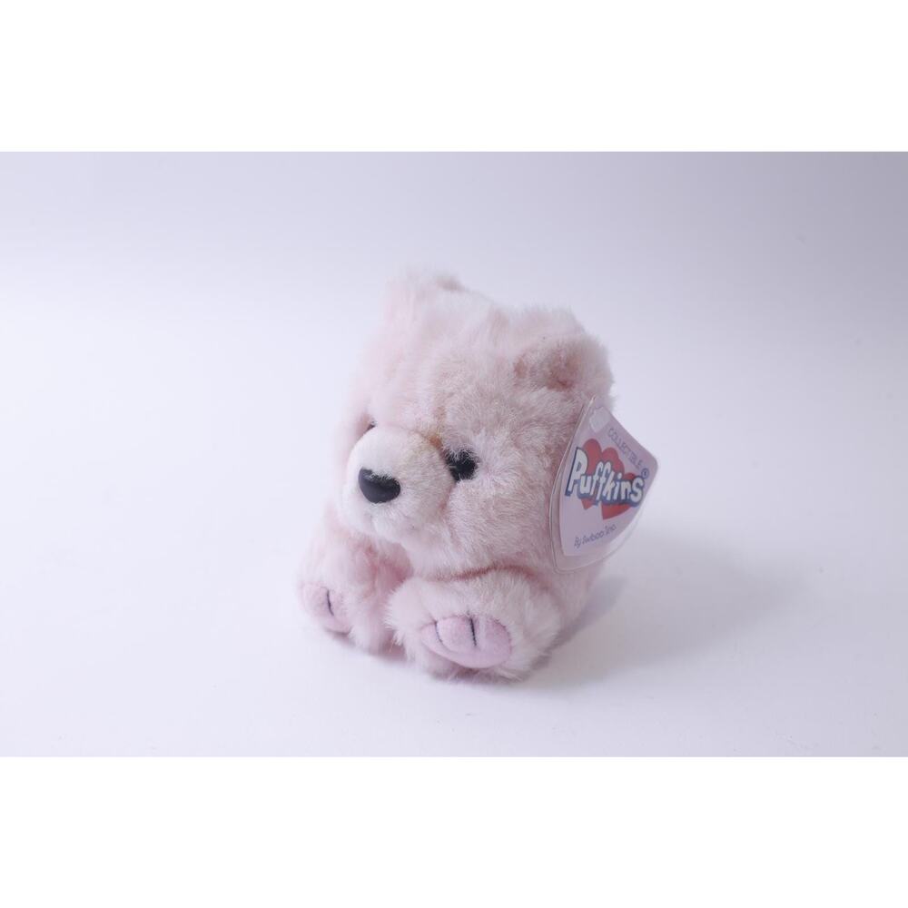 Adorable Puffkins Plush Bear - Soft Pink Stuffed Toy, 1990s,241111-DIM M-07-01